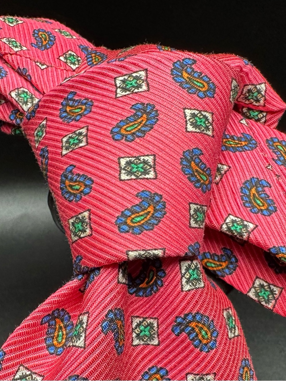 Robert Talbott — Coral Pink Paisley & Medallion Silk Tie, J. Michaels Clothiers